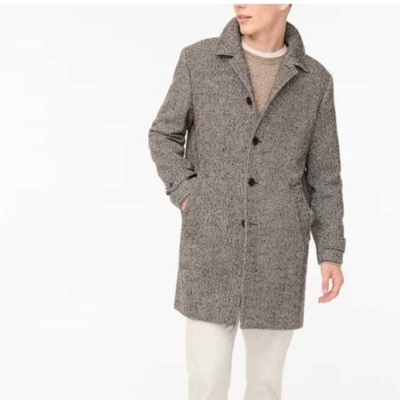 NWT J. Crew Thompson Herringbone Wool Blend Driving Jacket Mens Size 38 Medium